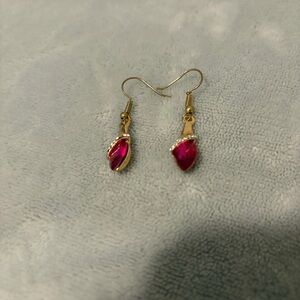 Elegant Gold and pink Earrings